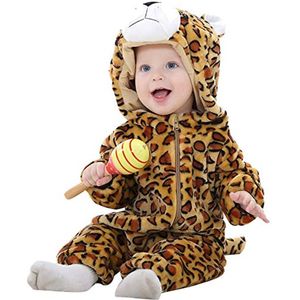 Unisex Baby Hooded Flannel Animal Pajamas Jumpsuit 0-36 Months