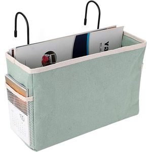 Hangend opbergidee langs het bed zakje studentenkamer organizer caddy voor home office school slaapzaal stapelbed (groen)
