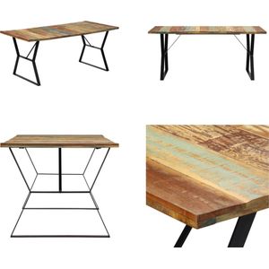 vidaXL Eettafel 180x90x76 cm massief gerecycled hout - Eettafel - Eettafels - Eetkamertafel - Eetkamertafels