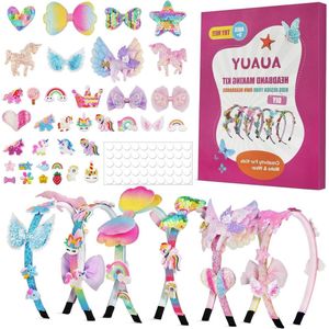 6 stuks doe-het-zelf eenhoorn-haarband knutselset voor meisjes - creatief verjaardagscadeau speelgoed voor meisjes van 5-12 jaar - mode meisjes haaraccessoires