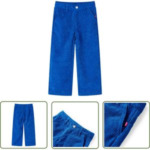 vidaXL Jongen - Kinderbroek - Kinderbroek 116 ribfluweel kobaltblauw - Meisjes - Blauwe Kinderbroeken - Ribfluweel Broek