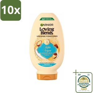 10 x Garnier Loving Blends Rijke Argan Conditioner 250 ml - Grootverpakking - Conditioner Voor Droog Haar - Arganolie Conditioner - Arganolie Voor Haar - Droog Haar Verzorging - Haar Ontwarren
