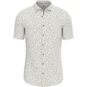 SINGLES DAY! Desoto - Short Sleeve Overhemd Print Wit Libelle - Heren - Maat L - Slim-fit