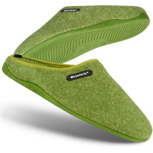 Komforty Pantoffels | Groen | Maat 36 | Duurzaam | Antislip | Unisex | Topkwaliteit Sloffen van Italiaans wol | Uitneembare traag schuim zool