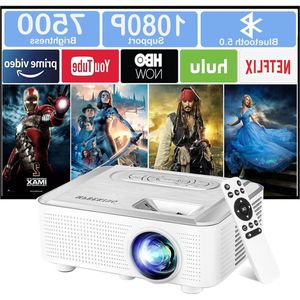 Ondersteuning 1080p Full HD 7500 lumen Mini-beamer draagbaar voor thuisbioscoop Bluetooth-compatibel met smartphone/laptop/firestick Beamer