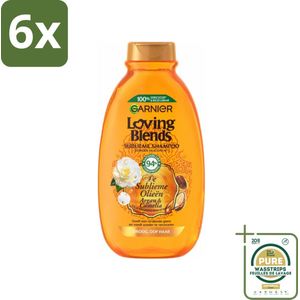 Garnier Loving Blends Argan- en Cameliaolie Shampoo 300 ml - Voordeelverpakking - 6 stuks - Droog haar - Dof haar