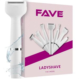 FAVE Ladyshave® 7-in-1 Pro Series - Vrouwen - Bikinilijn Trimmer - Oplaadbaar - Gezicht - Wenkbrauw - Neus - Benen - Schaamhaar - Oksel - Intiem - Gezichtsontharing - Scheerapparaat Dames - Ontharingsapparaten - Elektrisch Scheren - Haar Verwijderen