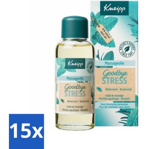 15 x Kneipp - Massageolie - Goodbye Stress - Watermunt & Rozemarijn - 100 ml - Kneipp Massageolie - Ontspanning - Stress Verlichten - Watermunt En Rozemarijn - Huidverzorging