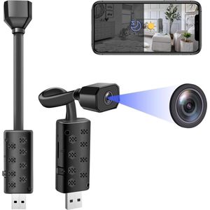 HD wifi mini-camera voor binnen - videocamera met bewegingsdetectie en nachtzicht - beveiligings bewakingscamera