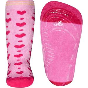 Ewers antislip sokken Hartjes licht roze rood