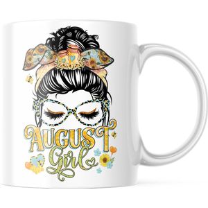 Verjaardag Mok August Girl | Verjaardag cadeau | Grappige Cadeaus | Koffiemok | Koffiebeker | Theemok | Theebeker