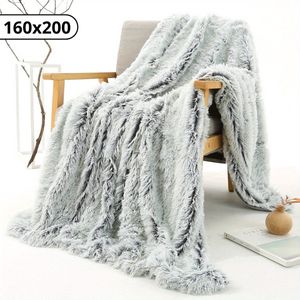 Nivard Dekentje - Deken - Pluche - Wollen - Fleece - Plaid - Knuffeldeken - Bank Deken - Licht Grijs - 150x200cm