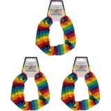 Haarbandje voor dames - 3x - Gay Pride/Regenboog - polyester