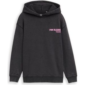 Tom Tailor - Hoodie - Heavy Black - Met Print Voor en Achter