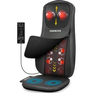 Shiatsu Massagekussen met Warmte voor Rug en Nek - Diep Kneedmassage met Vibratiefunctie