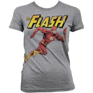 The Flash Running Girly Tee Damen T-Shirt Heather-Grey-S