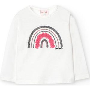 Boboli Knit T-shirt Met Lange Mouwen Wit 12 Months Meisjes