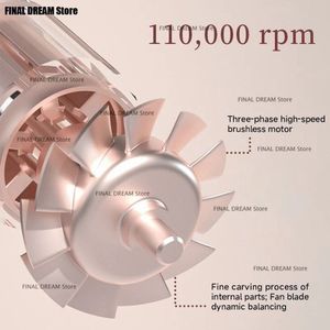 Haardroger Hoge Snelheid 75 m/s – Föhn – Haar Droger – Haardroger met borstel200 miljoen negatieve ionen, 11000 RPM, lichtgewicht & professioneel