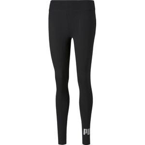 PUMA ESS+ Metallic Leggings Dames Legging - Zwart/Zilver - Maat L