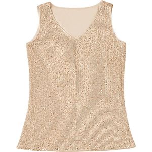 Nivard Topje Dames - Kleding - Shirt - Blouse - Kort - Volwassen - Beige - Maat XL