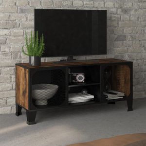 vidaXL Televisiemeubel - Rustiek bruin - 105 x 36 x 47 cm - Metaal en MDF - Kast