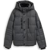 Tom Tailor - Gewatteerd Jack - Glanzend/Gemêleerd - Regular Fit - Met Afneembare Capuchon