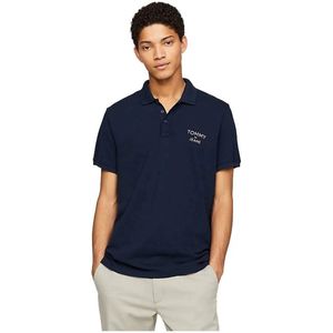 Tommy Jeans - Polo - Katoen - Blauw - Nauwsluitende Pasvorm