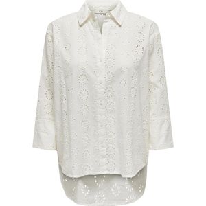 Jacqueline de Yong Blouse Jdytallie 3/4 Long Shirt Wvn Noos 15292179 Cloud Dancer/2024 Brode Dames Maat - M