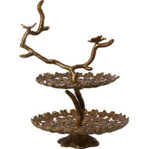 Light&living Etagere 2 laags 37x35,5x53 cm BUTTERFLY antiek brons