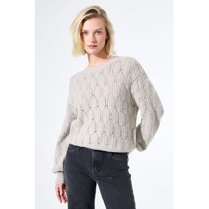 GARCIA Dames Effen Trui Grijs Lange mouw