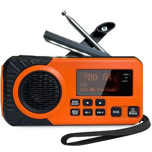 Blyx® - Draagbare Radio - Noodradio - DAB+/ FM - Bluetooth - 5200mAh - Powerbank - Kampeer-Radio - Solar - 15.7c4.5x7cm - Oranje