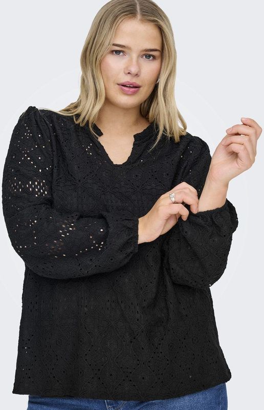 ONLY CARMAKOMA - CARLUZIA V-Hals Blouse - Dames - Lange Mouwen - Regular Fit