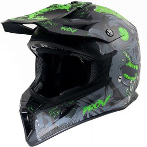 Motor Cross Crosshelm SKUD NEGAN Groen/Zwart XL van MOTOBLOUZ