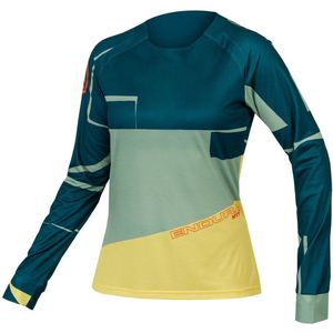 Endura Mt500 Print Langarm Enduro Trui Groen XS Vrouw