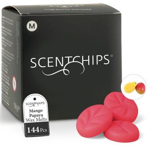 Scentchips® Mango Papaya - Geurblokjes - Huisparfum - Geurchips - Waxmelts - Geschikt voor Geurbrander en Waxbrander - XXL - 144 Stuks