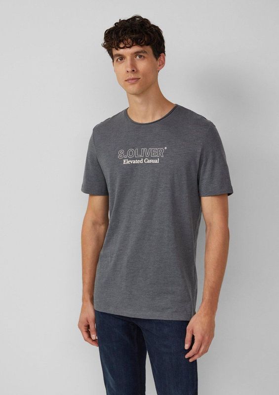 s.Oliver - T-shirt - Zwart - Met Frontprint