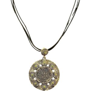 Behave Vintage ketting goud-kleur met groene stenen
