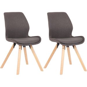 In And OutdoorMatch Stoel Reuben - Donkergrijs - Set van 2 - Stof - Hoge kwaliteit bekleding - Stijlvolle stoel - Luxe uitstraling