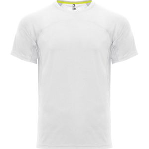 Wit 4 Pack unisex snel drogend Premium sportshirt korte mouwen 'Monaco' merk Roly maat S