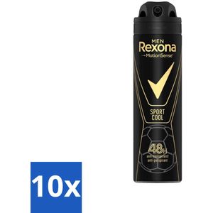 10 x Rexona Men - Sport Cool - Deodorant Spray - Anti Transpirant - 150 ml - Langdurige Bescherming - Frisse Geur - MotionSense - Sport - Actieve Levensstijl