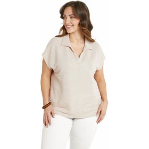 Effen T-shirt met korte mouwen en kraag