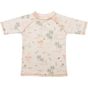 Ducksday - UV-werend Zwemshirt korte mouw voor kinderen - unisex - Waikiki - 146/152