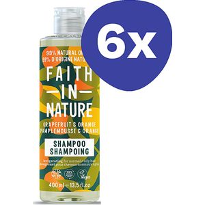 Faith In Nature Grapefruit & Sinaasappel Shampoo (normaal tot vet haar) (6x 400ml)