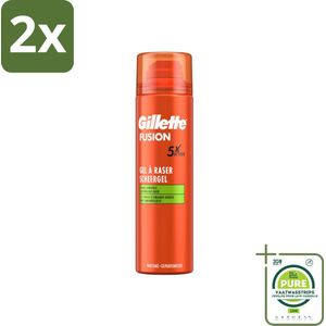 Gillette Scheergel Fusion 5 Sensitive 200 ml - Voordeelverpakking - 2 stuks - Scheergel - Gevoelige huid