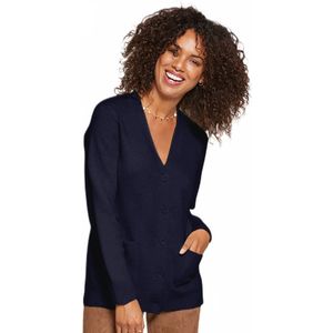 Dik gebreid vest met knopen