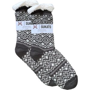 Sukats® Huissokken - Homesocks - Maat 41-46 - Antislip Sokken - Fluffy Sokken - Heren Huissokken - Slofsokken - Variant 17 - Meerdere Maten en Varianten - Verwarmde Sokken