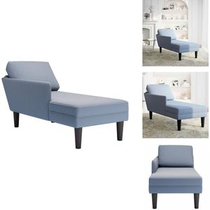 vidaXL Chaise Longue - Chaise Longues - Chaise Lounge Stoel - Chaise Lounge Fauteuil - Chaise longue met kussen corduroy stof blauw