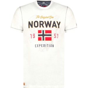 T-shirt Ronde Hals Wit Met Print Geographical Norway Juitre - M