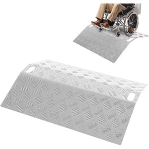 Drempelhulp 60 x 70 x 10 cm - Aluminium - Oprijplaat Drempelhelling Drempelplaat met handgrepen - Drempelhelling Oprijhelling - Oprijplaat voor rollators Rolstoelen