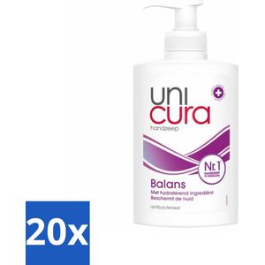 Unicura - Vloeibare Handzeep - Anti Bacterieel - Balans - 250 ml - Bulkverpakking - 20 stuks